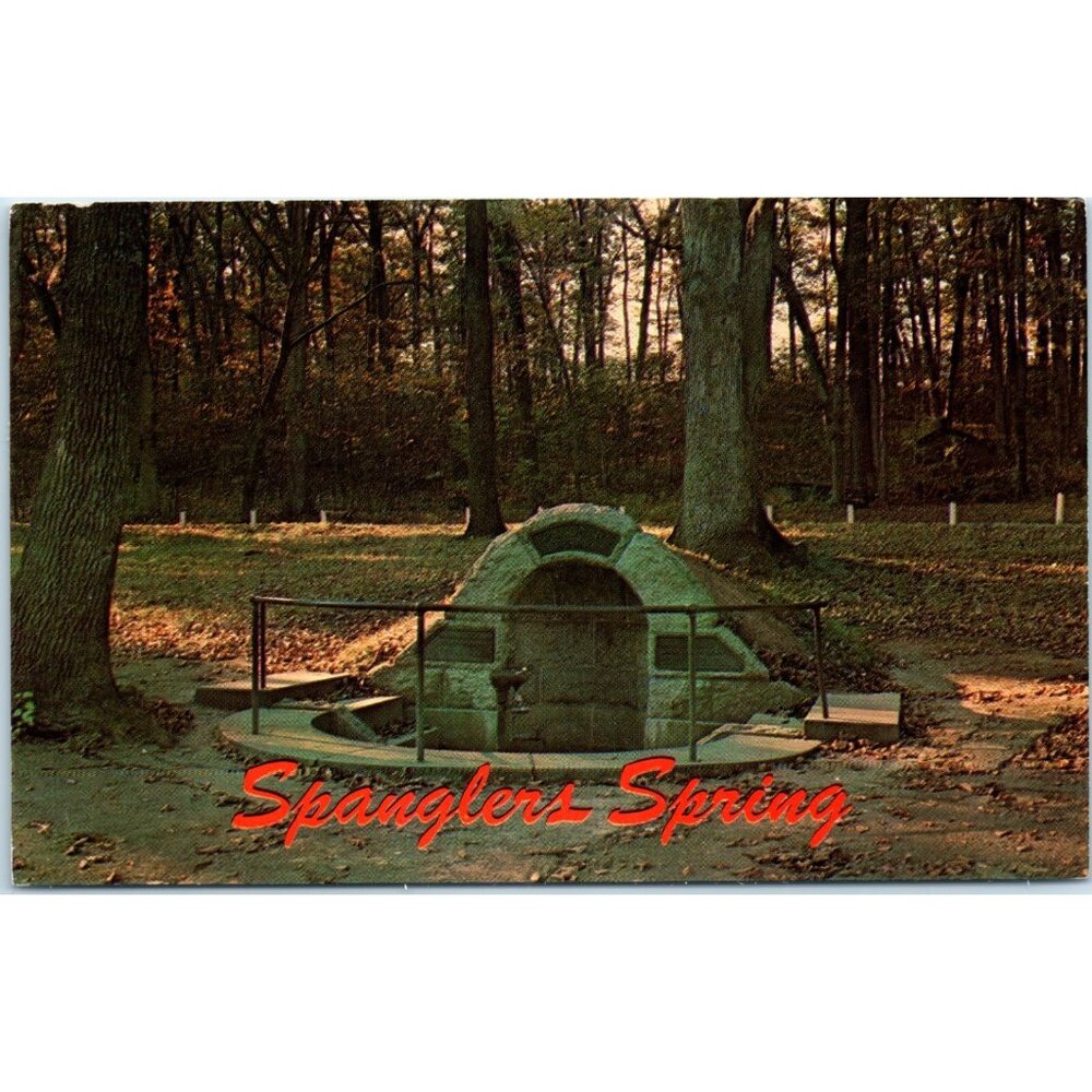 Postcard Vintage Gettysburg Pennsylvania Spanglers Spring Unposted 5.5x3.5